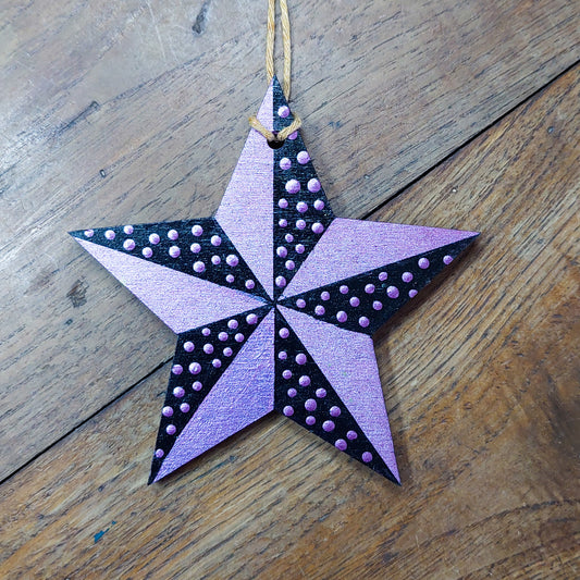Ornamento de Natal Pintado à Mão - Estrela Náutica