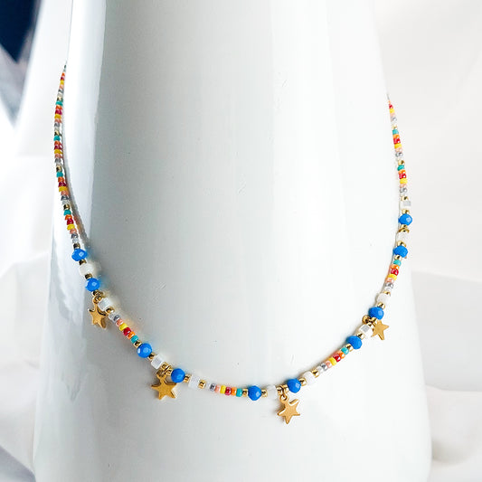 Colar de Missangas com Estrelas