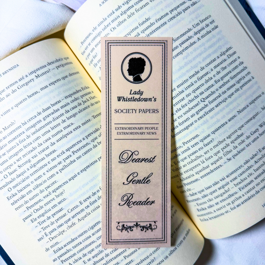 Marcador de Livro - Bridgerton (Lady Whistledown)