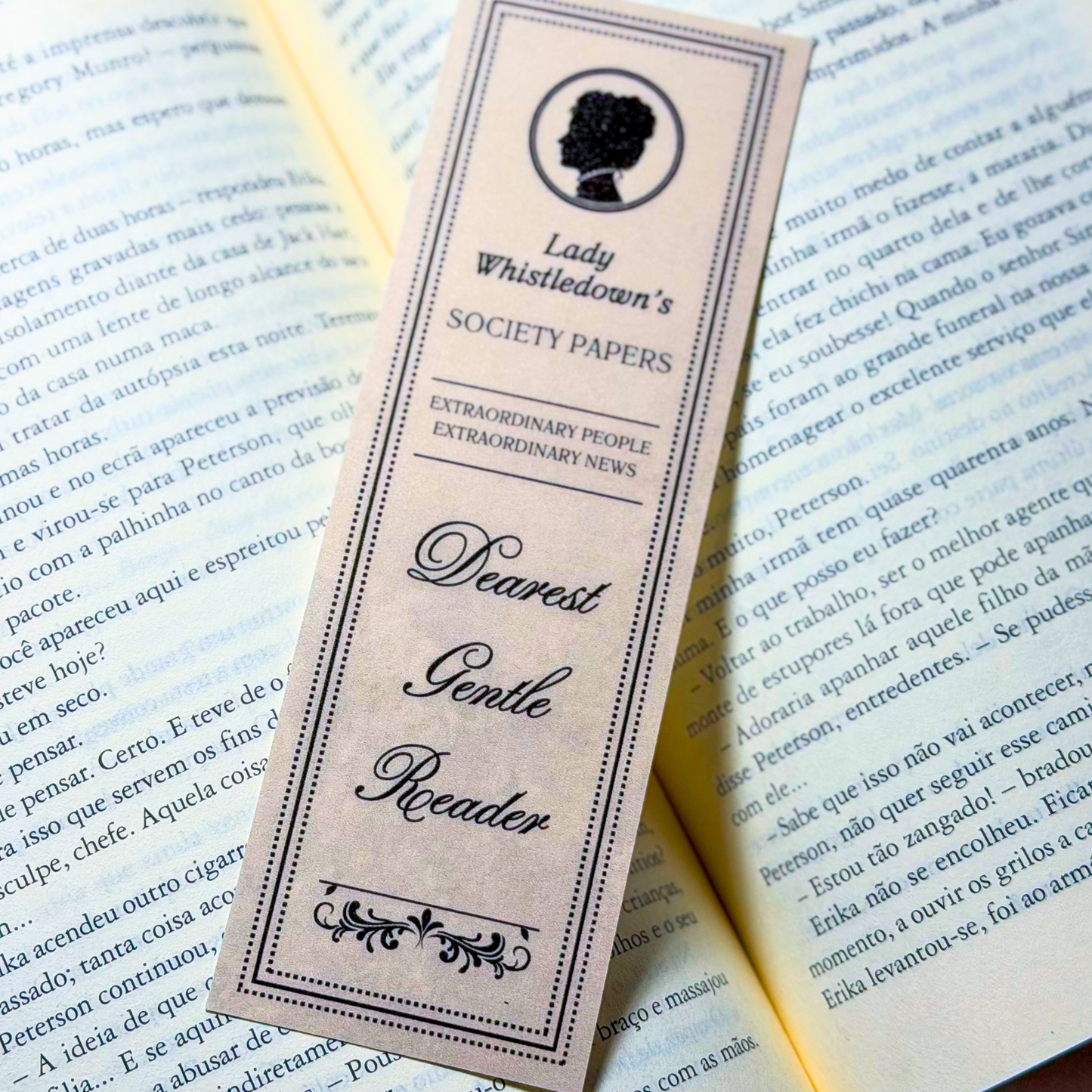 Marcador de Livro - Bridgerton (Lady Whistledown)