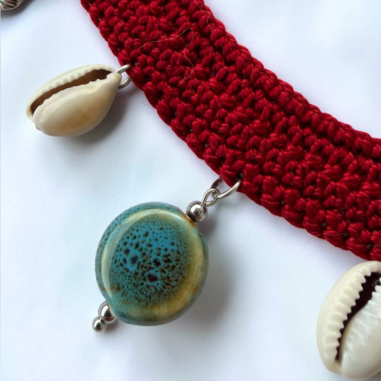 Colar Crochet - Bordeaux
