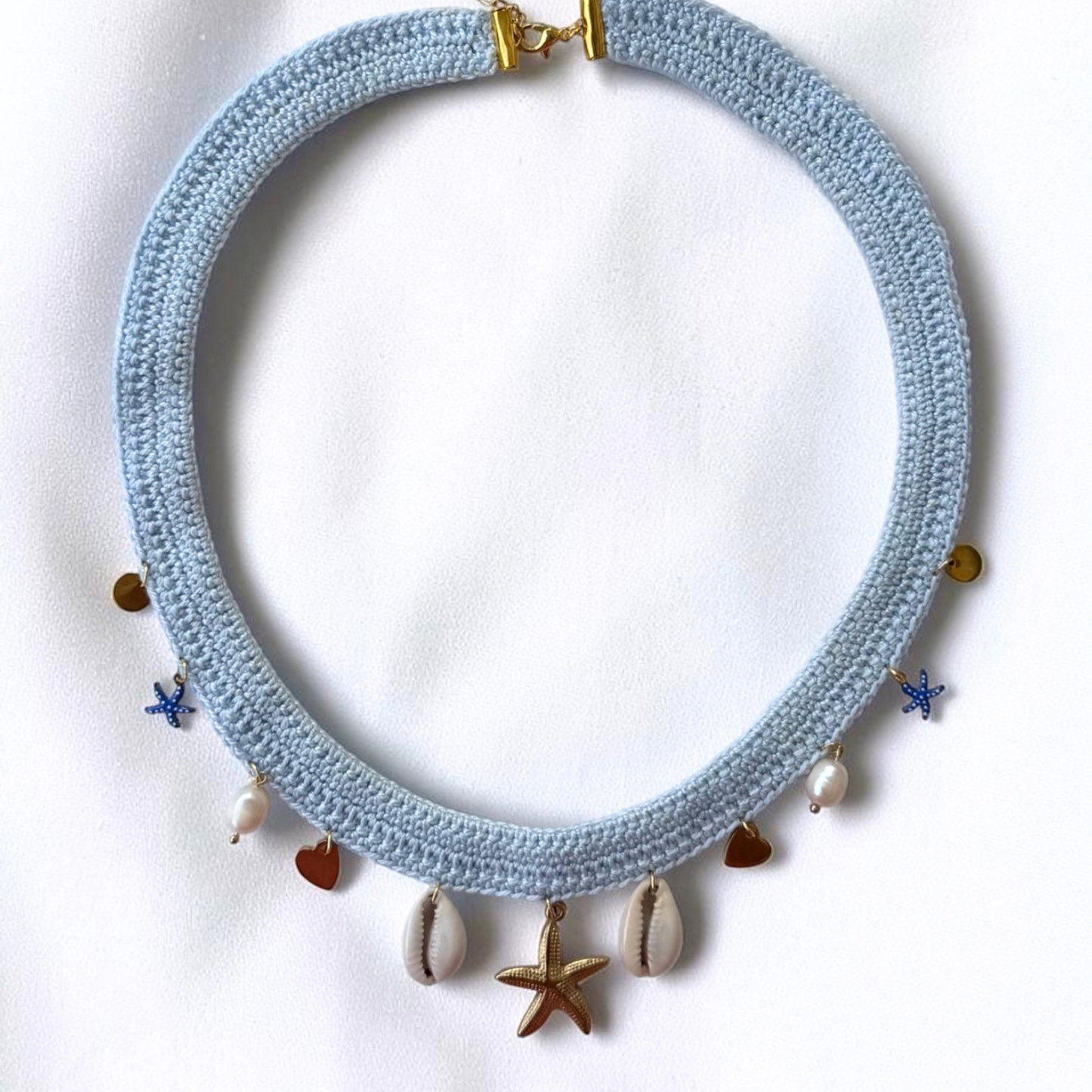 Colar Crochet - Azul Claro