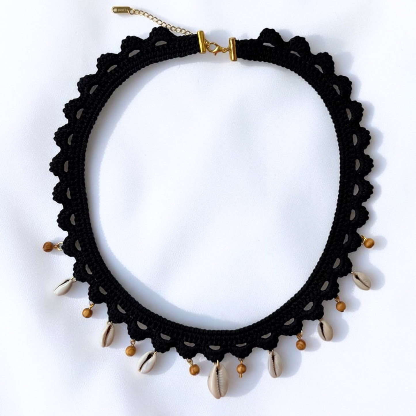 Colar Crochet - Ondas - Preto