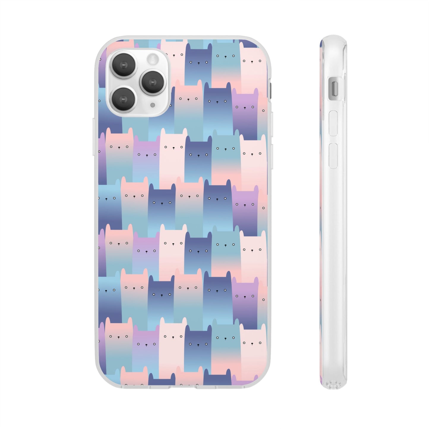 Capa de Telemóvel Flexível - Gatos Roxos