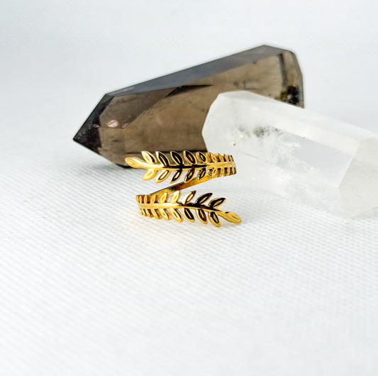 Anel Ajustável Oliveira - Ouro