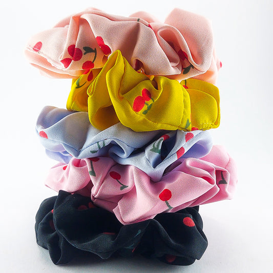 Scrunchie de Licra - Cerejas