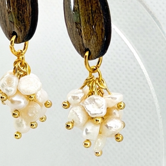 Brincos de Madeira Cluster